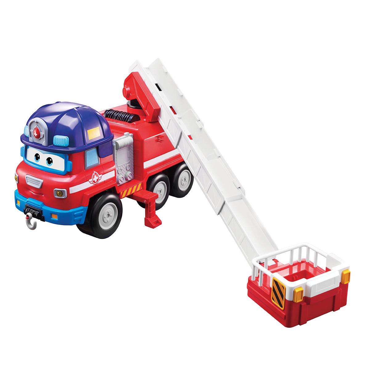 Camion Pompier Super Wings Transformable Rescue Riders + 1 figurine Zoey -  Camions et bus - La Grande Récré