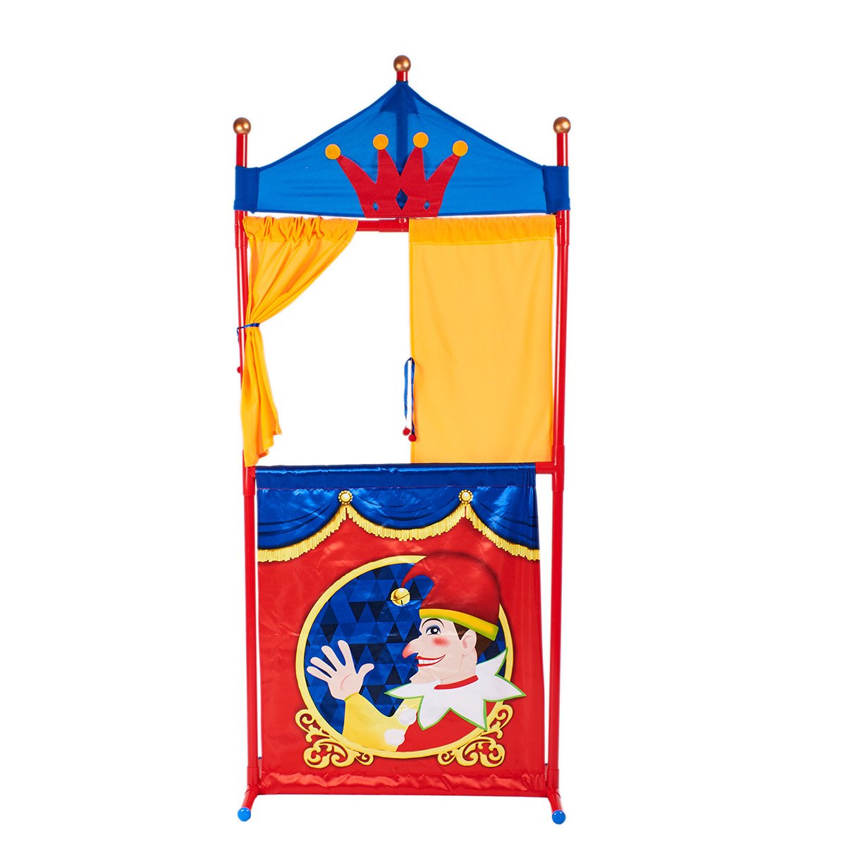 Bomodoro - Théâtre de marionnettes pour Enfants 120 x 70 x 50 cm Couleur  Jaune réversible avec Petite Tente : : Jeux et Jouets