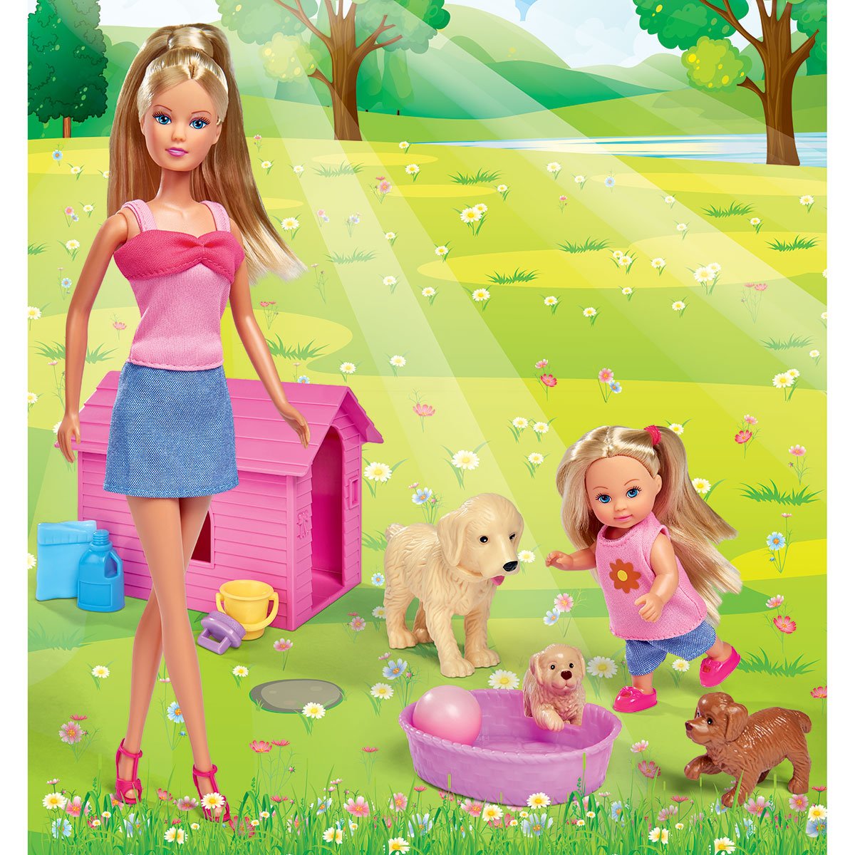 poupee avec animaux