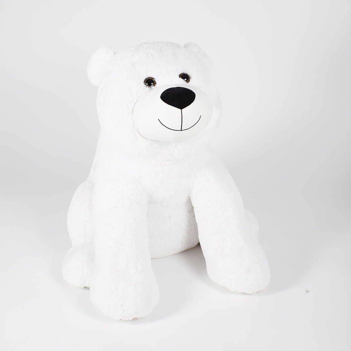 Gros ours blanc assis Le Nounours Histoire d'Ours (75cm)