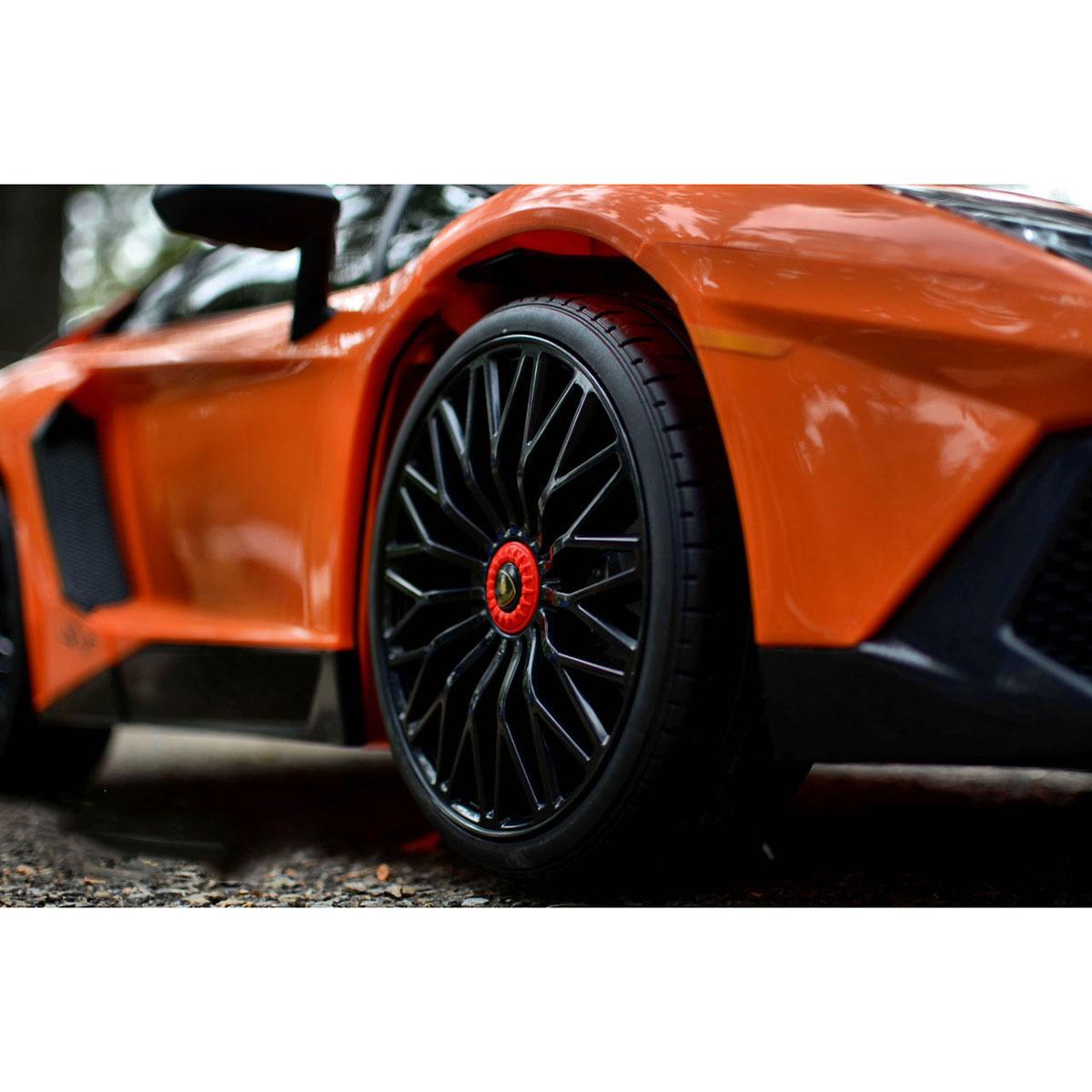 Lamborghini Aventador Orange Electrique 12 Volts Avec Telecommande Parentale Vehicules D Exterieur La Grande Recre
