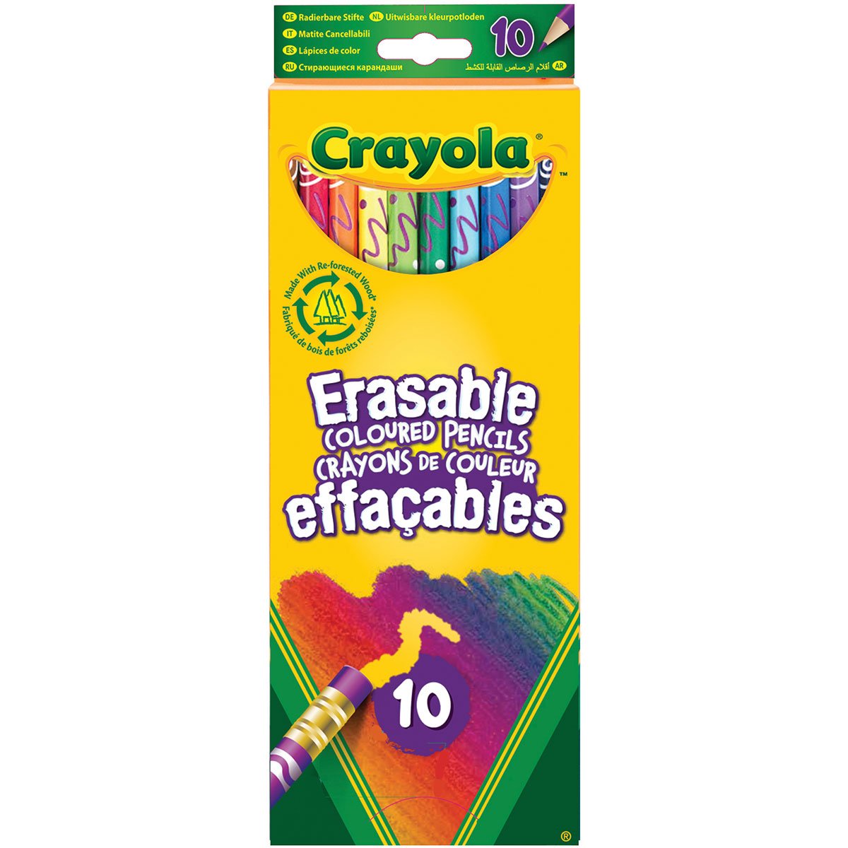 Pochette 10 crayons de couleur effaçables - La Grande Récré