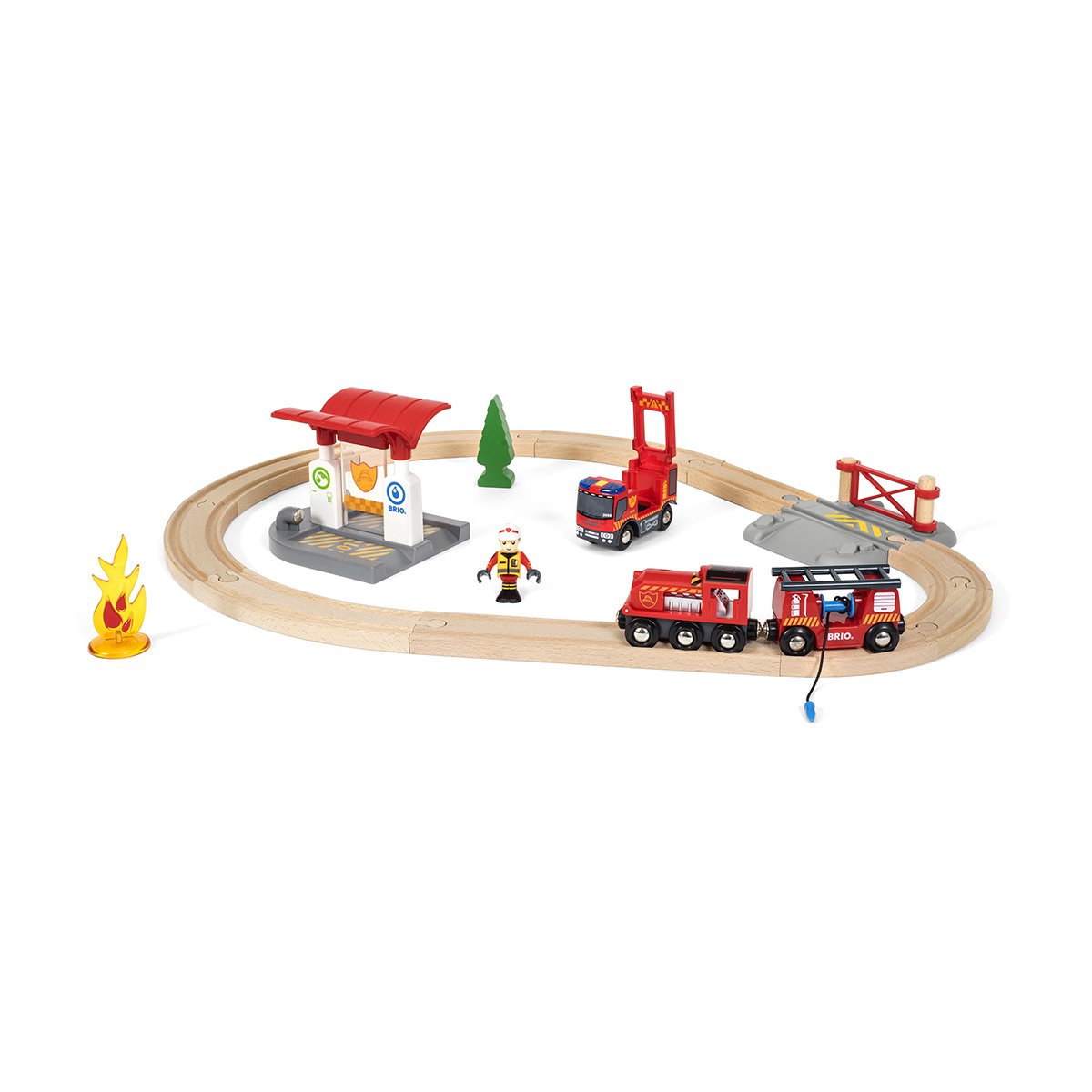 Circuit de train action pompier - La Grande Récré