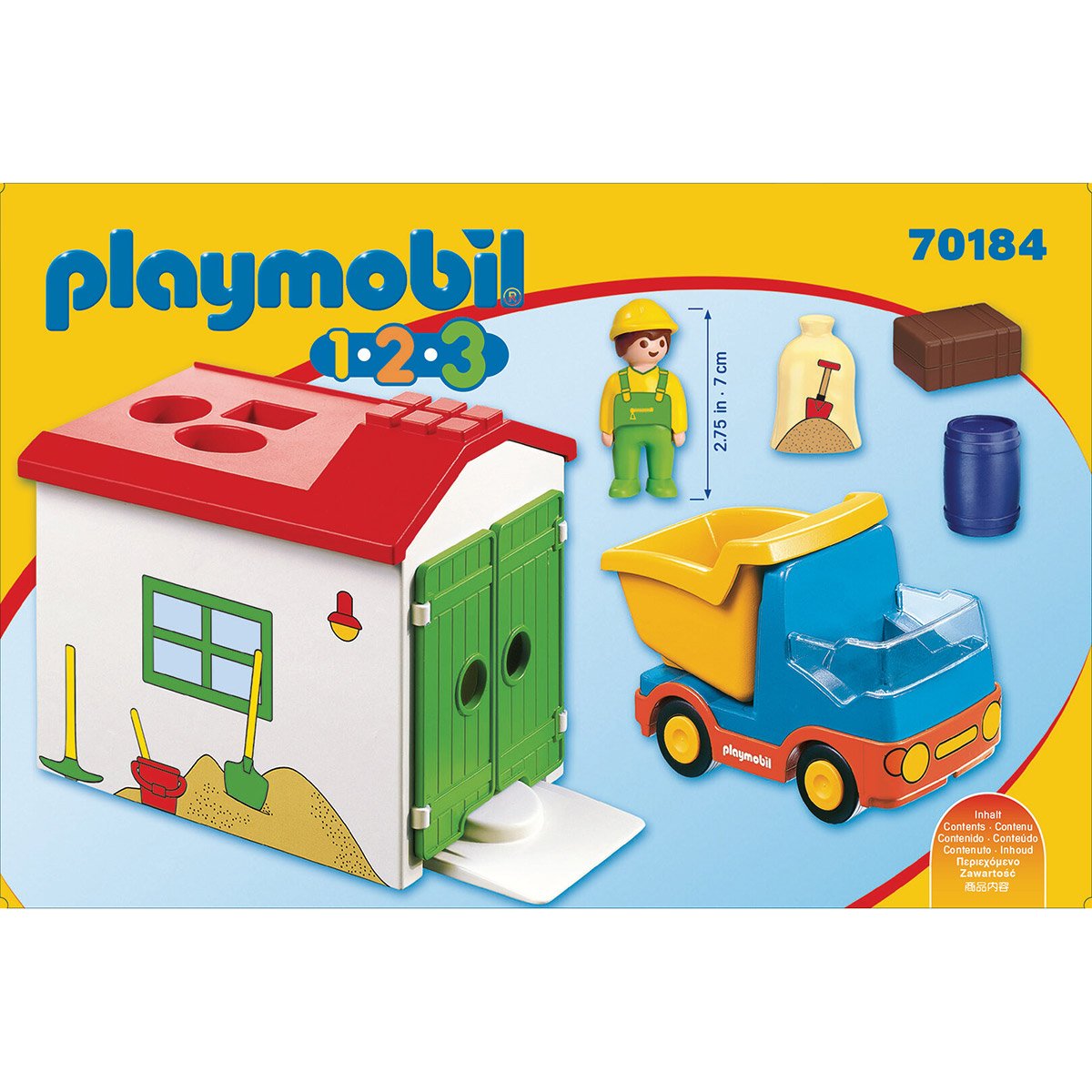 Ouvrier avec camion et garage Playmobil 1.2.3 70184 - La Grande Récré