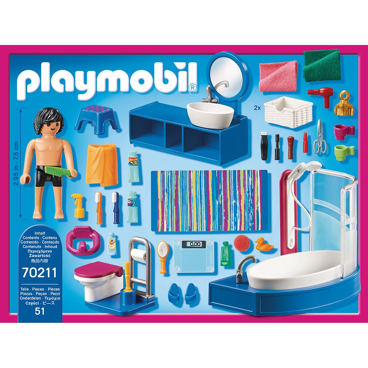 Salle de bain avec baignoire Playmobil Dollhouse 70211 - La Grande Récré