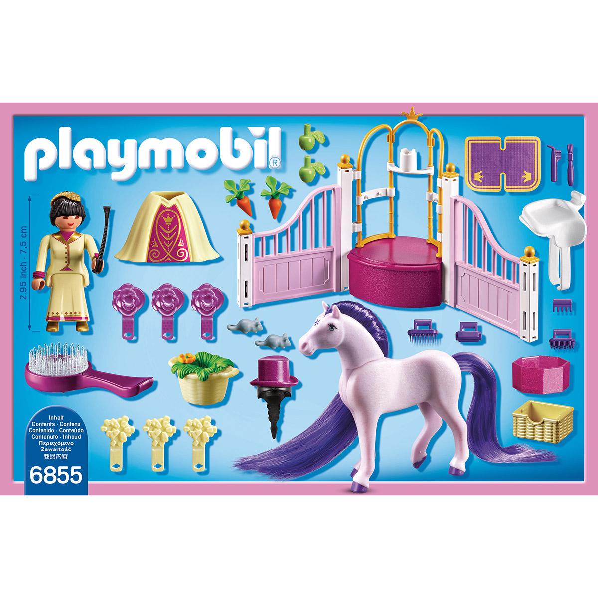 Écurie avec cheval à coiffer et princesse Playmobil Princess 6855 - Les  princesses et fées - La Grande Récré
