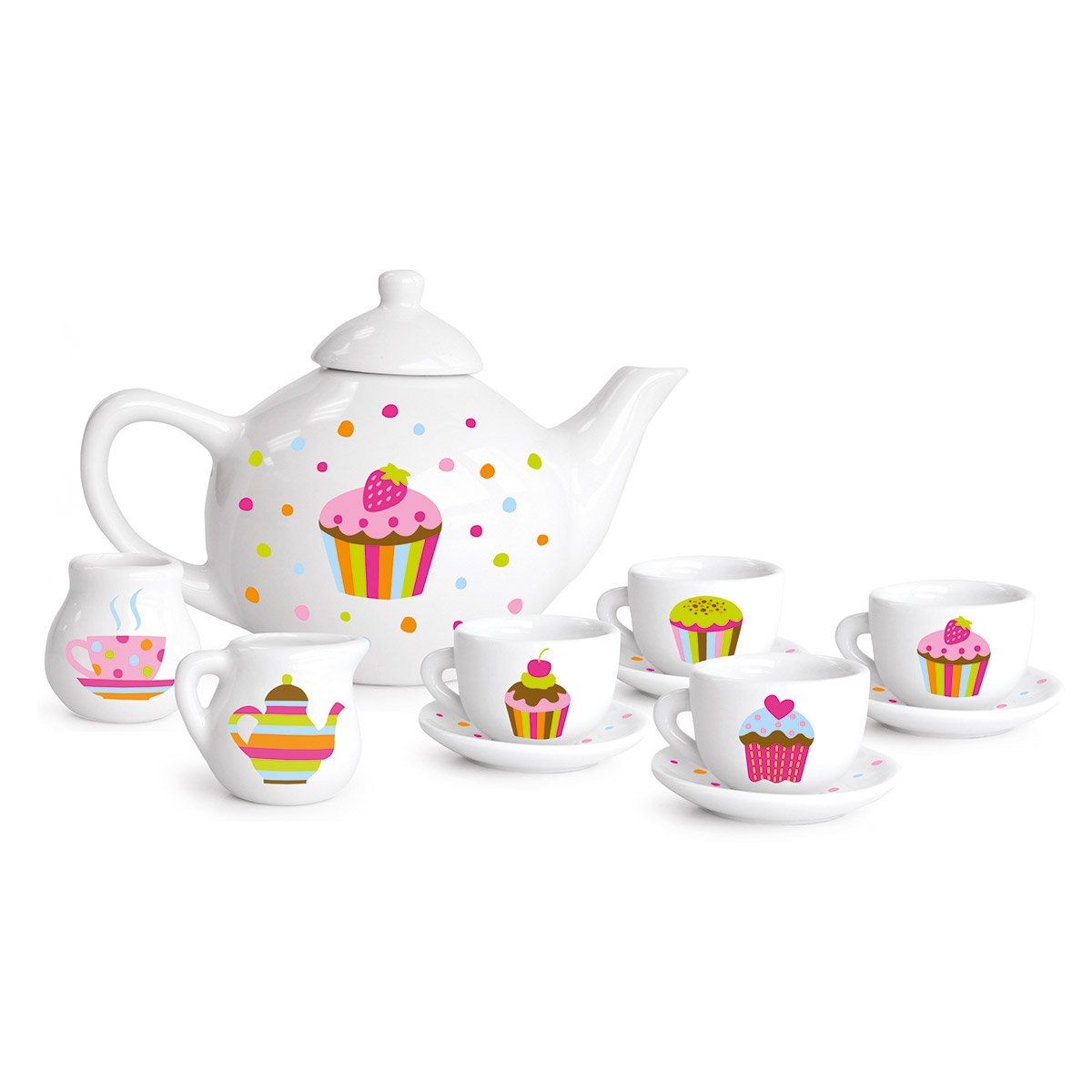 Service à thé cupcake en porcelaine 12 pièces - La Grande Récré