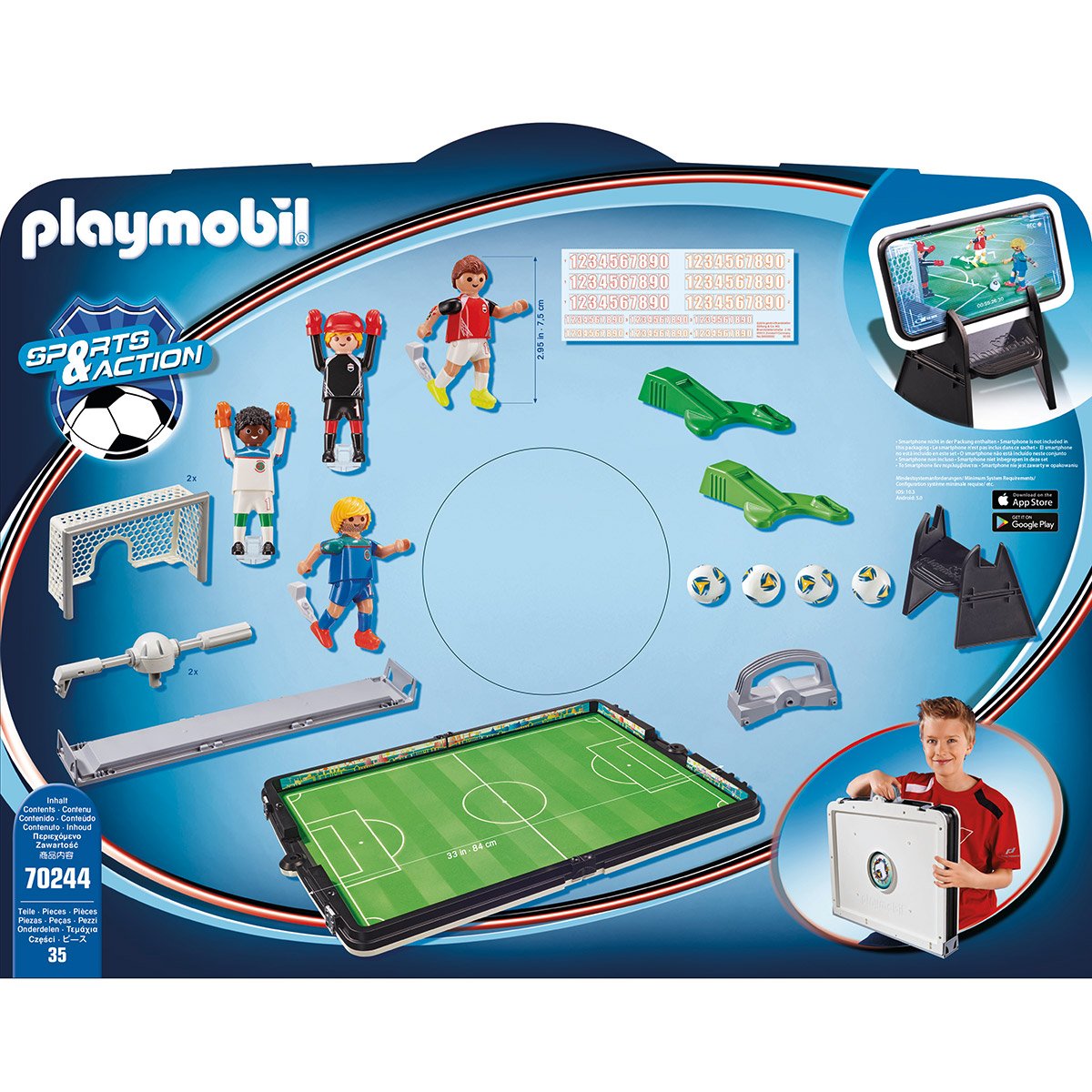 Grand terrain de football transportable Playmobil 70244
