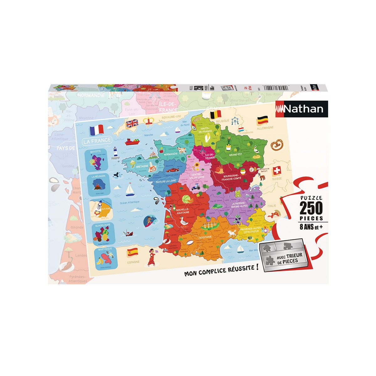 Puzzle carte de France, en bois, magnétique