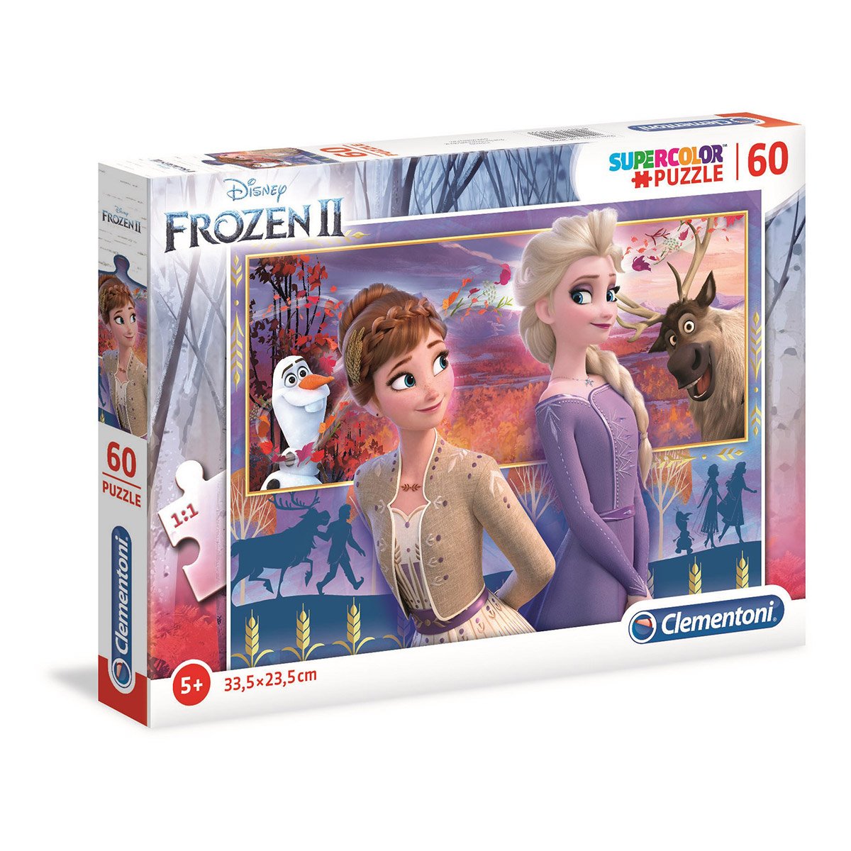 Clementoni- Supercolor Disney La Reine des Neiges 2-2x60 Enfant