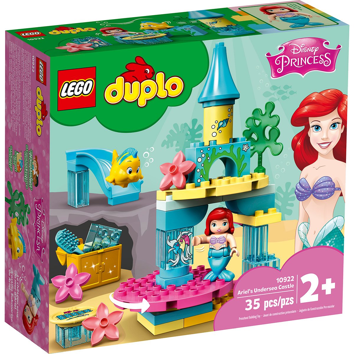 Princesse de Disney LEGO 10922 Duplo Jouet Château sous la mer d’Ariel avec poupée de La Petite Sirène Ariel pour Les Tout-Petits de 2 à 5 Ans 