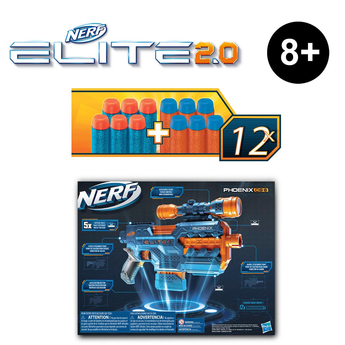 Nerf Elite 2 0 Phoenix Cs 6 Et Flechettes Nerf Elite Officielles Jeux De Tir Et Pistolets La Grande Recre