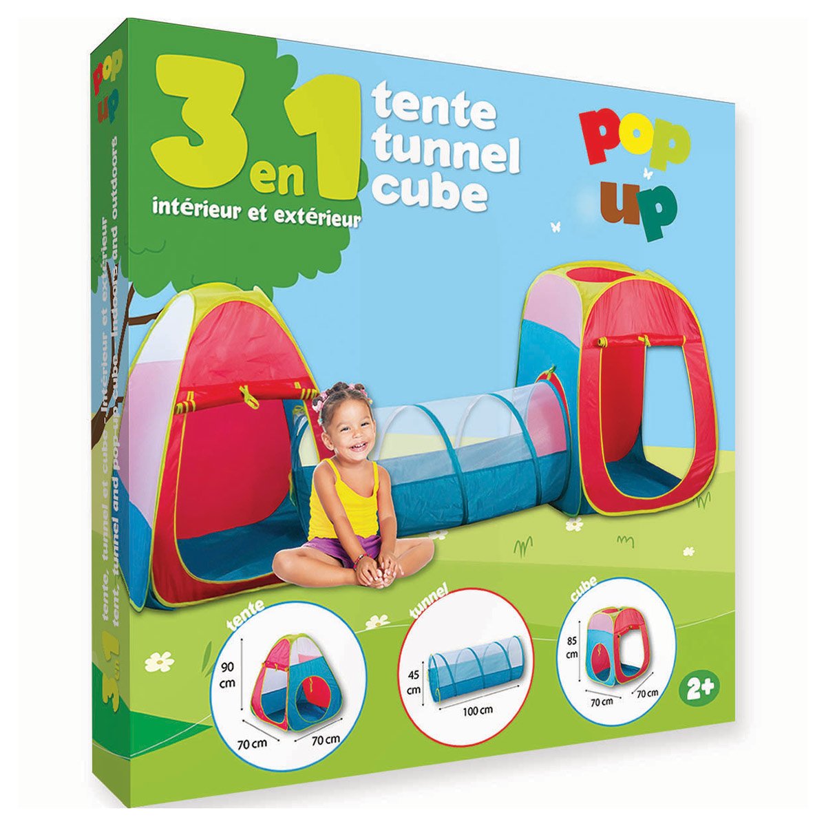 Tente tunnel et cub pop up