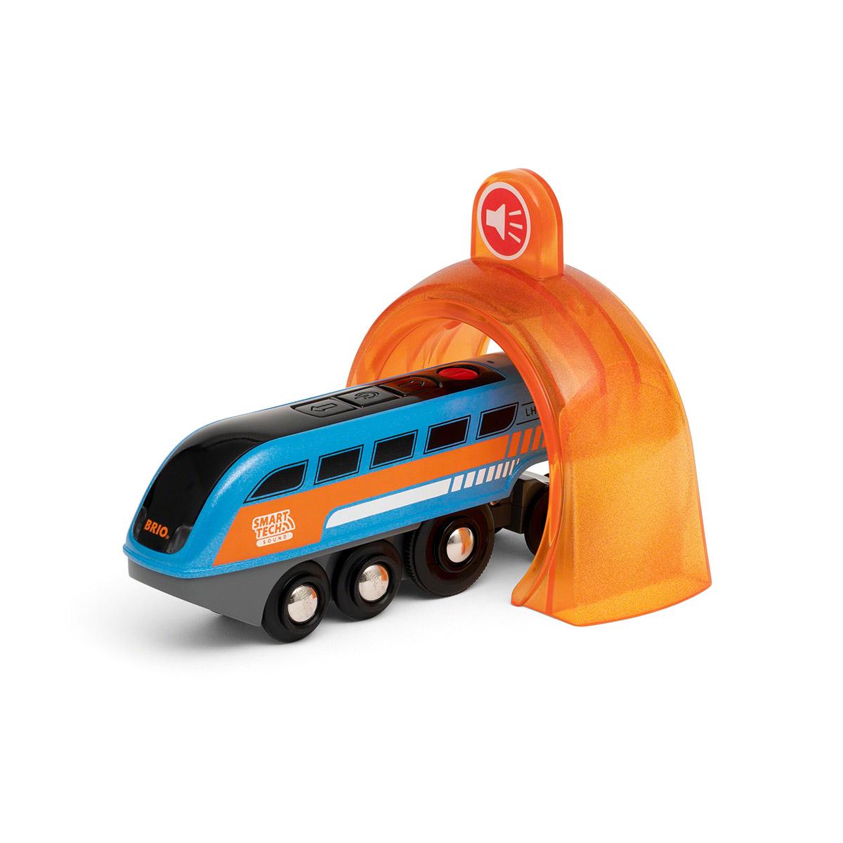 Locomotive électrique CYLORA à Piles - Connexion Magnétique, Compatible Rails Bois Thomas & Brio, Avec Figurines, Pour Enfants 3 Ans Et +
