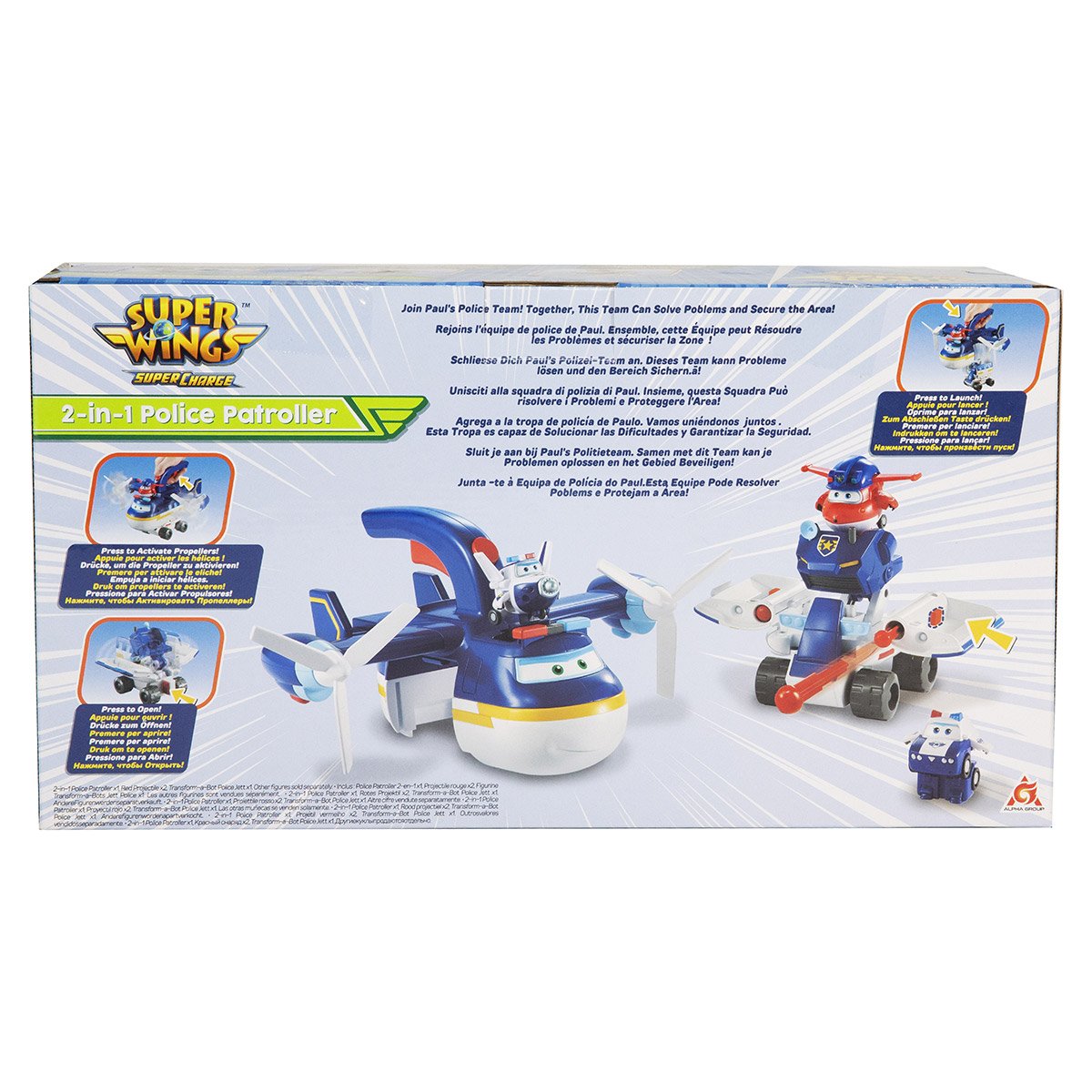 Super wings – avion jouet police patroller + 1 figurine jett