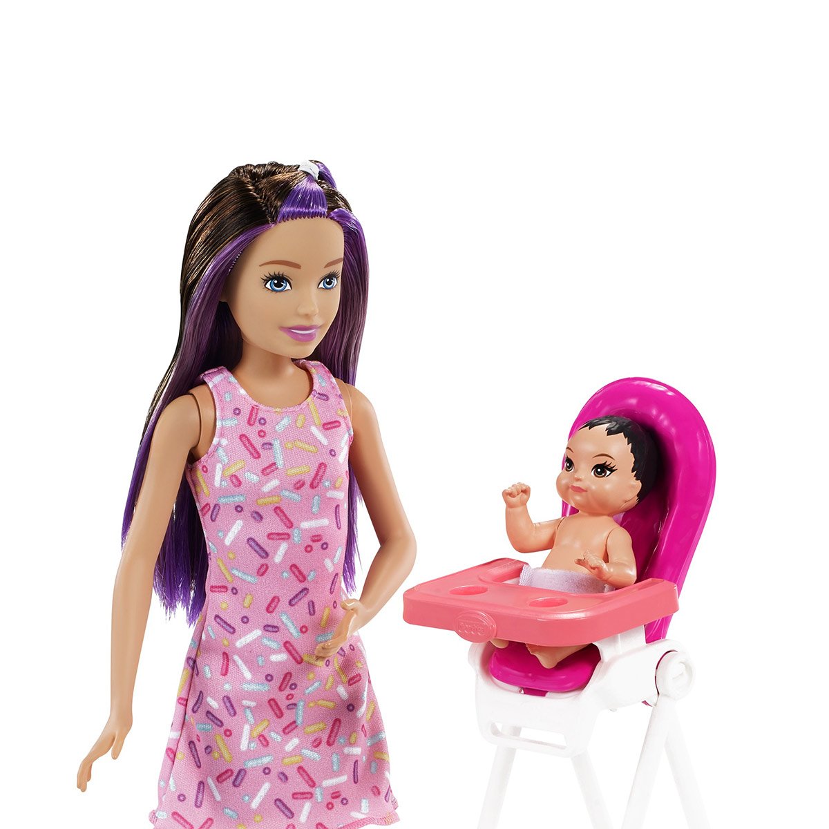 Barbie Skipper Babysitter avec Bébé et accessoires BARBIE : le coffret avec  accessoires à Prix Carrefour