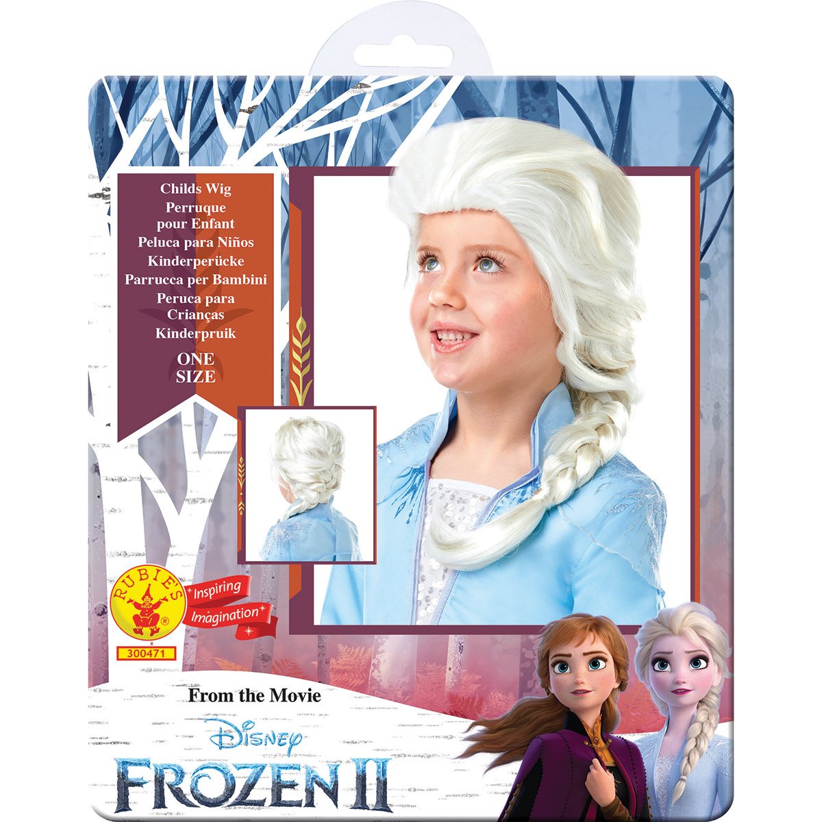 Déguisement d'Elsa La Reine des neiges 2 avec perruque T: M (5-6 ans)