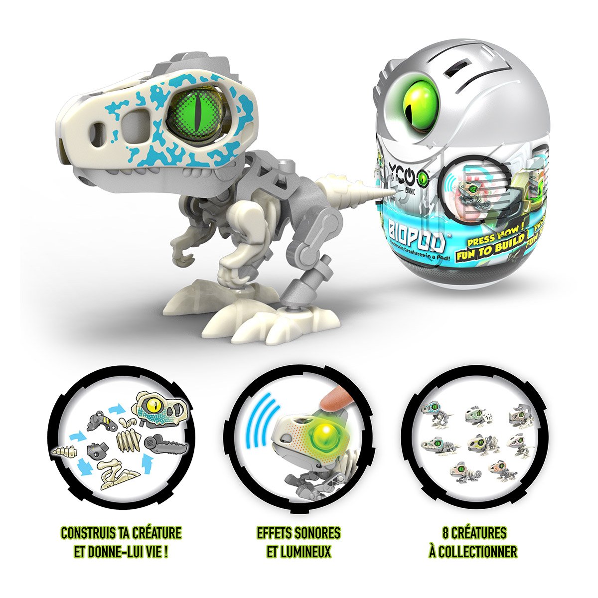 YCOO BIOPOD DUO CYPERPUNK - Robot - 2 dinosaures à construire  phosphorescents - 8 modèles à collectionner - 9cm - Cdiscount Jeux - Jouets