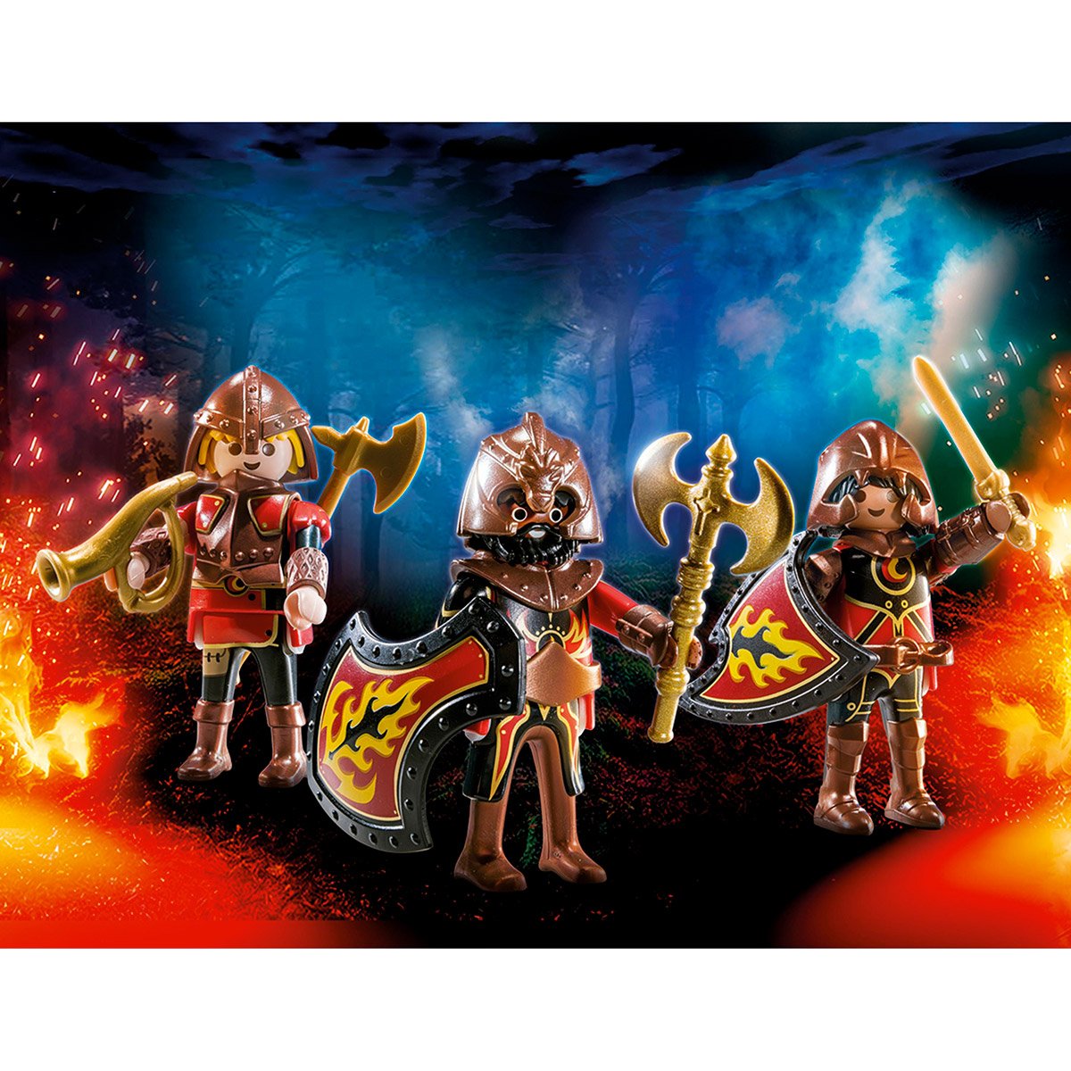 PLAYMOBIL - 3 combattants Burnham Raiders - Voiture et figurine