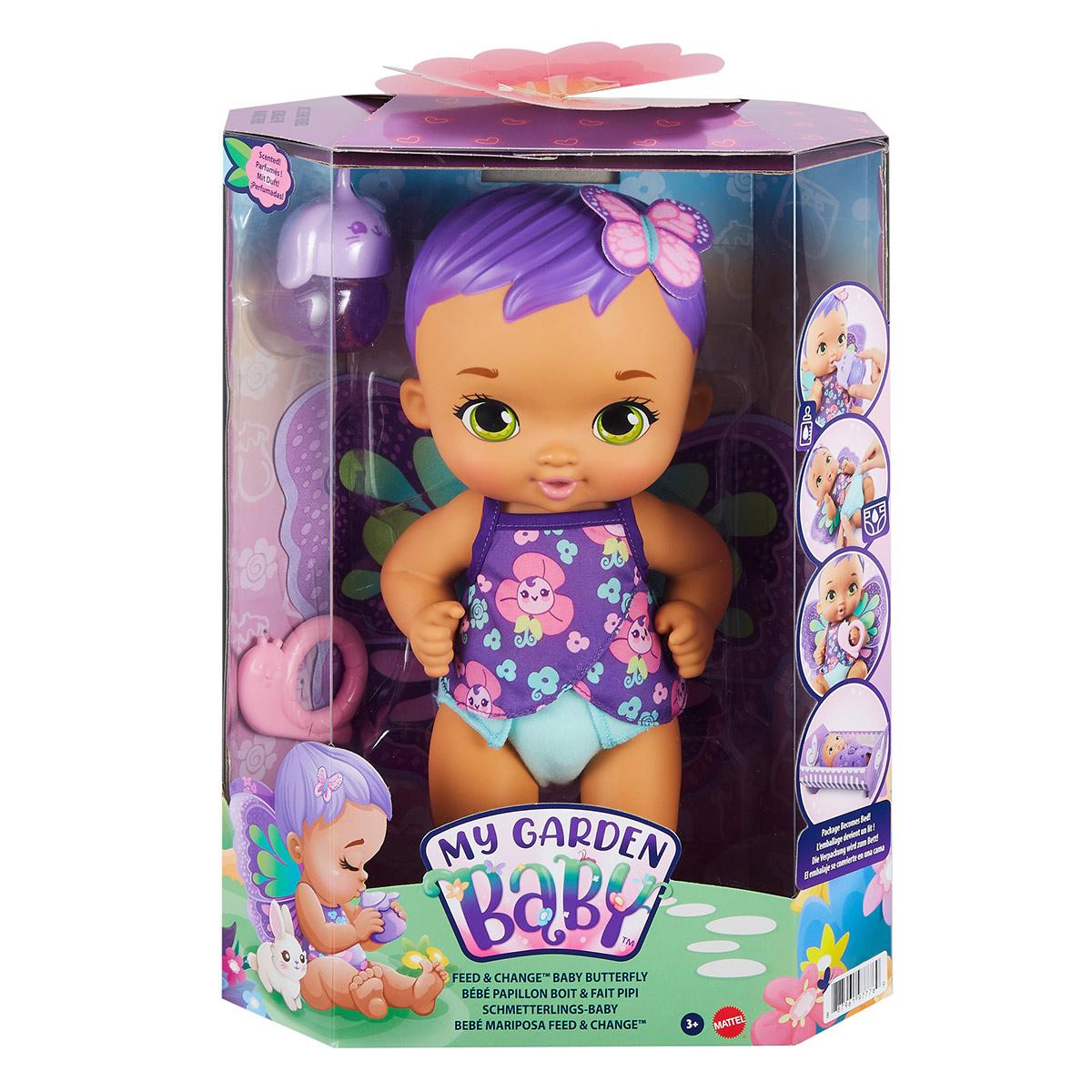 My Garden Baby Bebe Papillon Violet Boit Et Fait Pipi Poupons Interactifs La Grande Recre