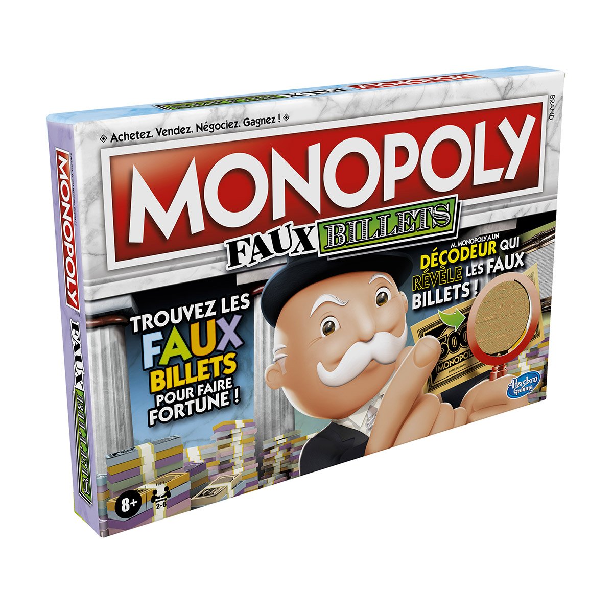 Ensemble d'argent Monopoly pour jeu de société Monopoly, jeu Monopoly  classique à partir de 8 ans