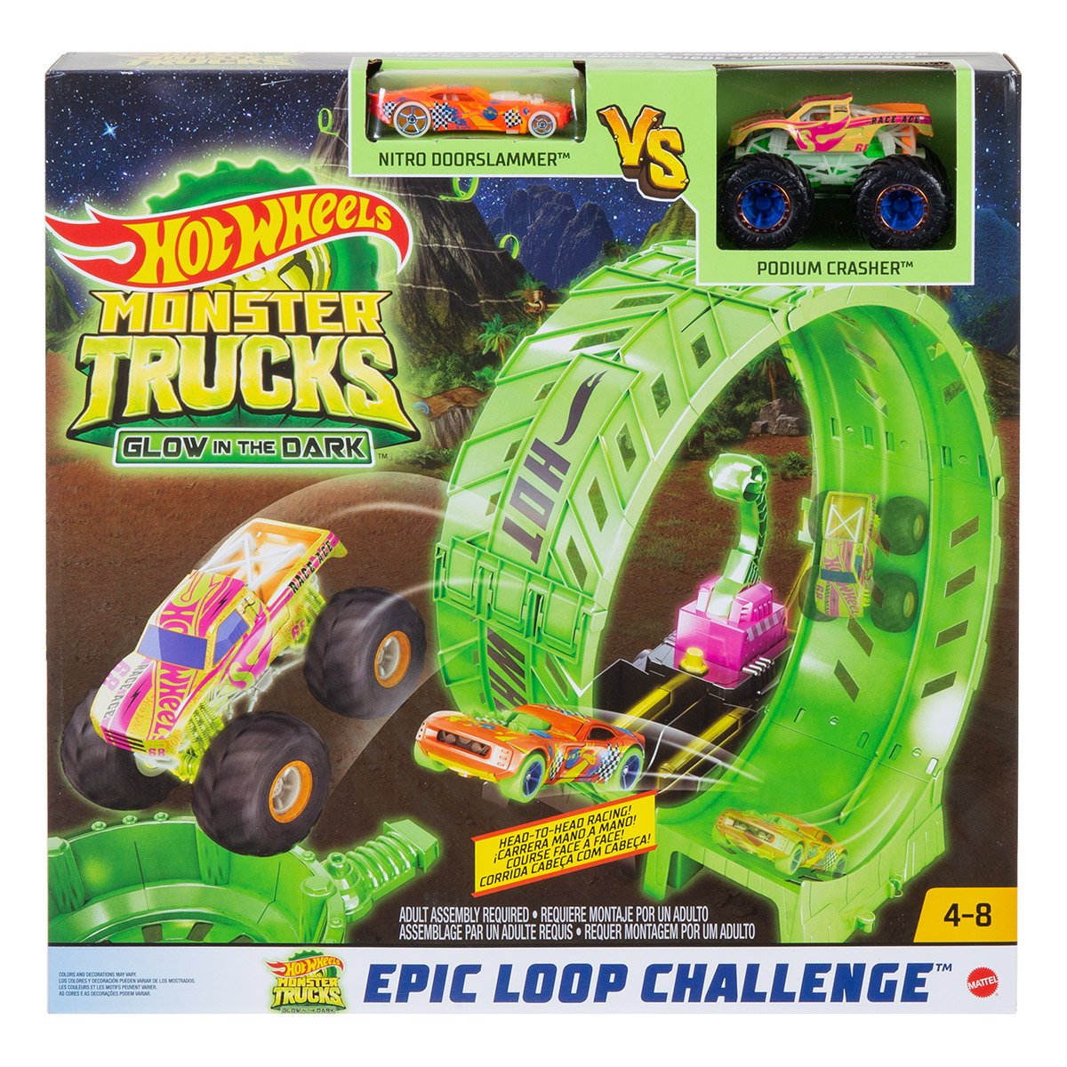 Hot Wheels - Monster Trucks Glow in the dark - Epic Loop Challenge - La  Grande Récré