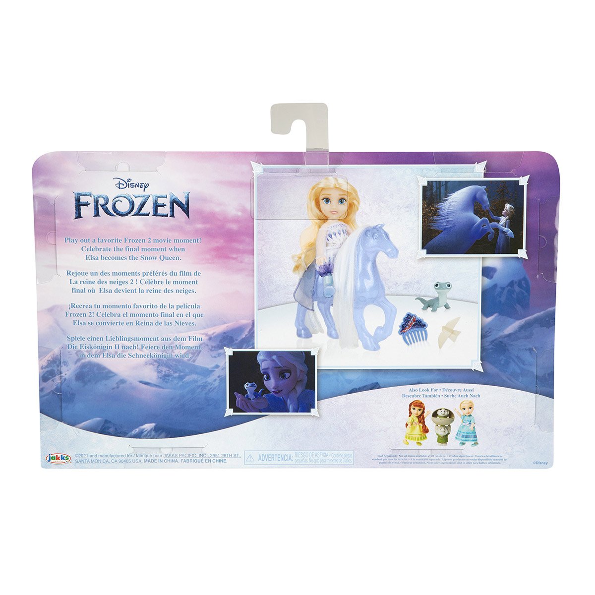 La Reine des Neiges : mini poupée Elsa et son cheval Nokk - La