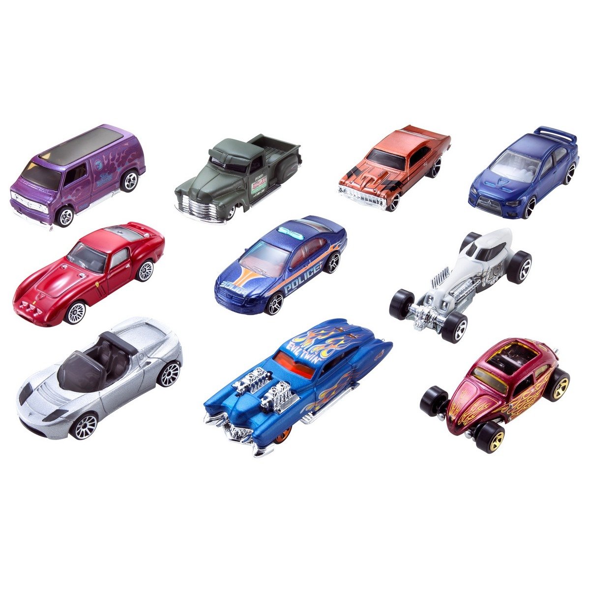 Coffret 5 véhicules, Jouet pour Enfant de Petites Voitures Miniatures + Hot  Wheels Action