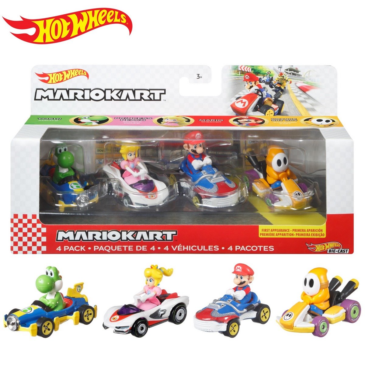 Voiture Mario Kart Coffret 3 Voitures Mario Collection