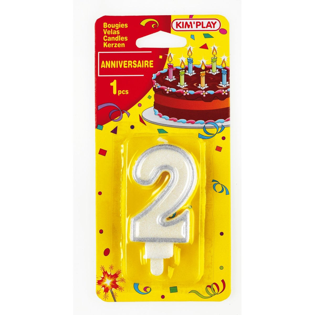 Bougie anniversaire Or 2ans