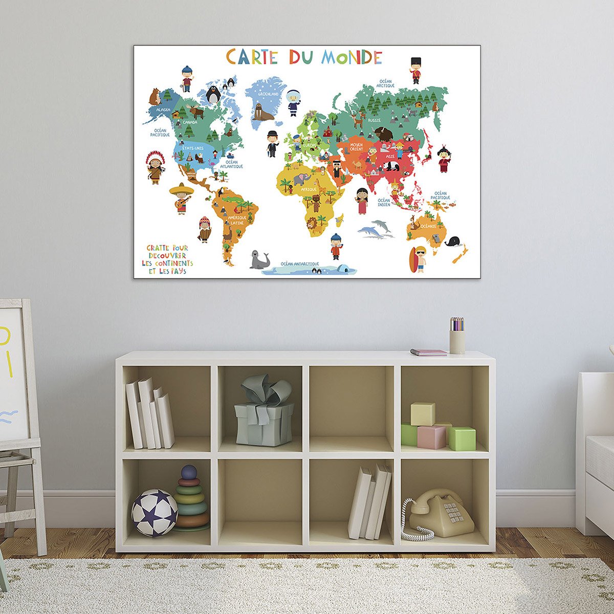 Poster carte du monde à gratter - La Grande Récré