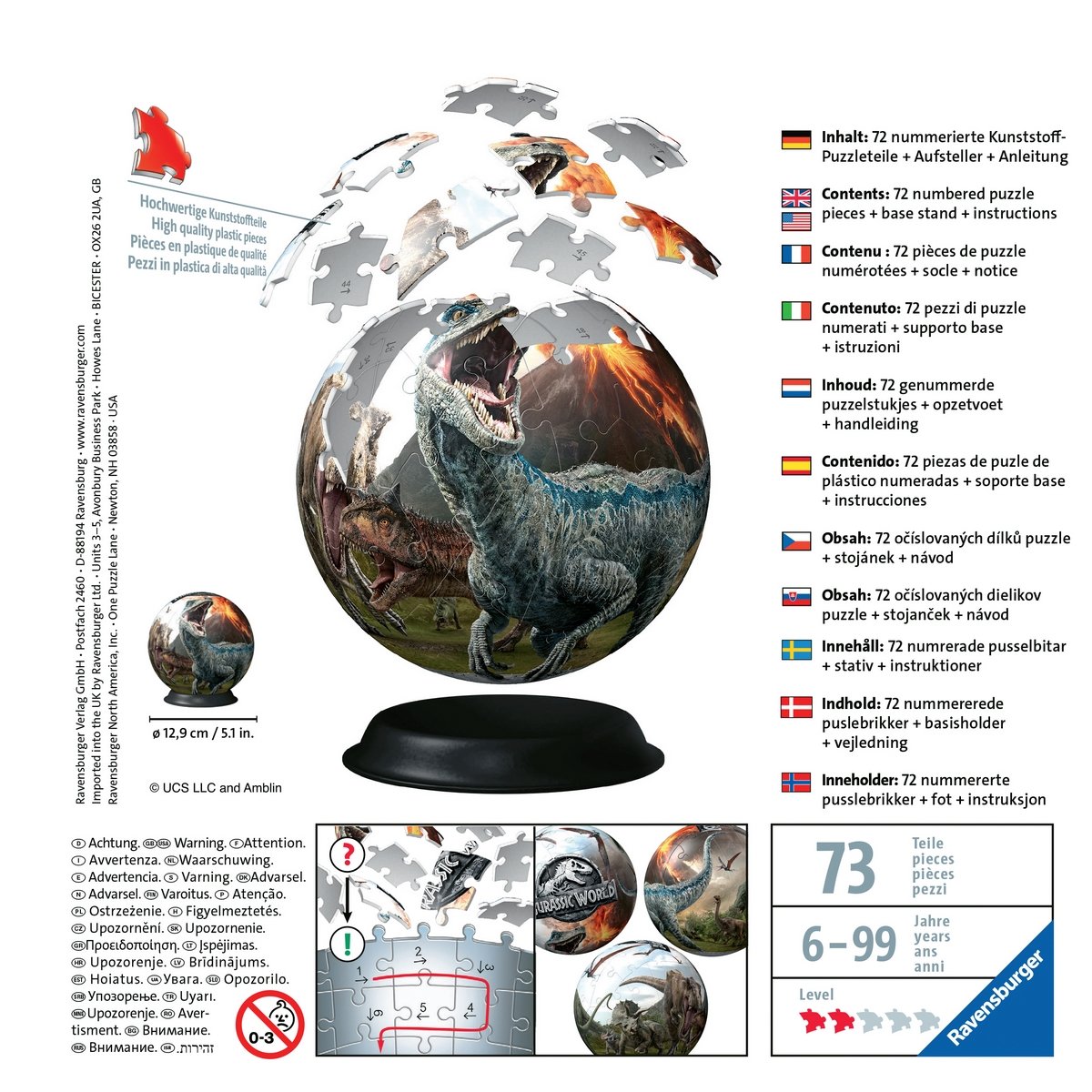 Ravensburger - Puzzle 3D Ball éducatif - Globe t…