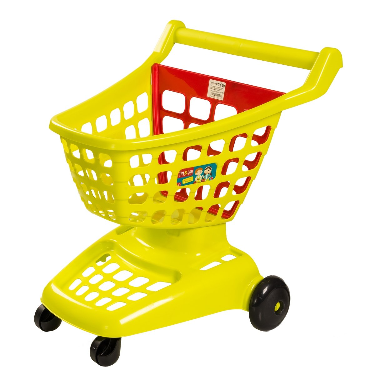 Chariot supermarché, panier plastique et chariot de course