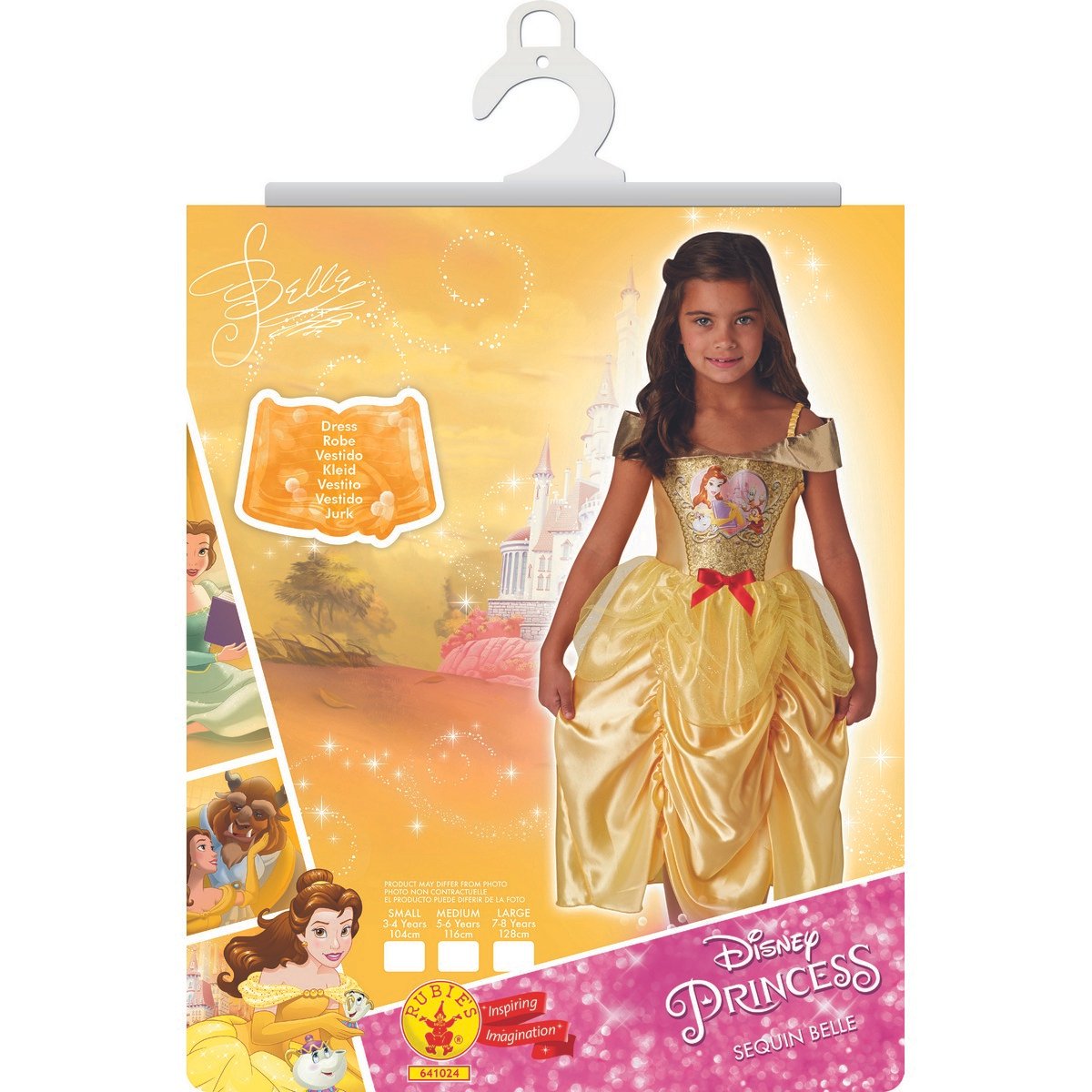Disney Princesses - Déguisement Belle Robe et Tiare Taille 5/6 ans