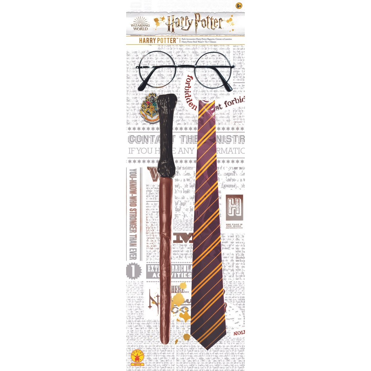 Rubies - 5374 - Harry Potter- Kit d'accessoires, baguette magique et  lunettes, taille unique