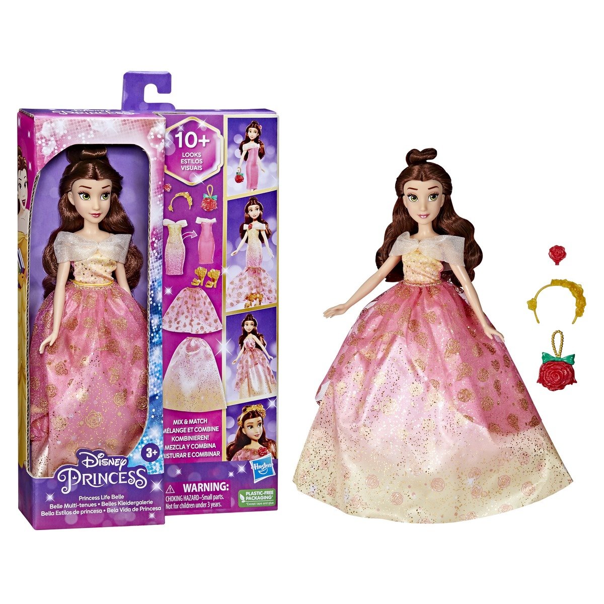 Disney princesses - poupée belle avec vêtements et accessoires - figurine -  3 ans et + v002226 Mattel