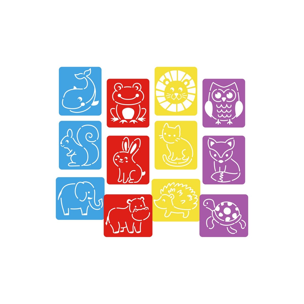 SagaSave Lot de 12 pochoirs à dessin en forme d'animal pour enfants 