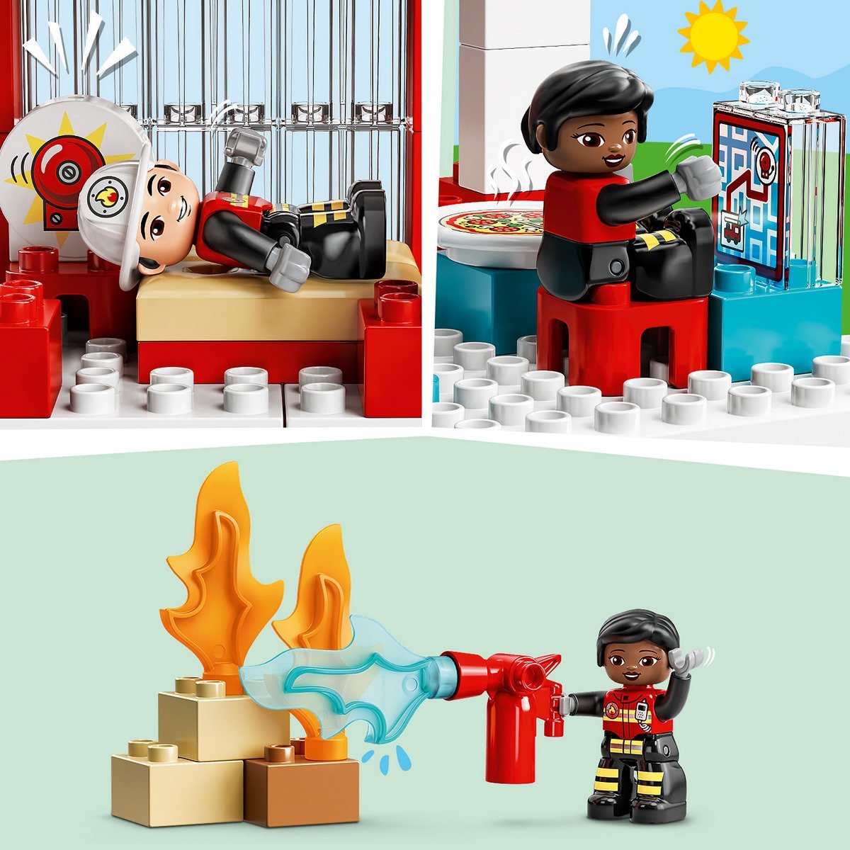 La caserne et l'hélicoptère des pompiers LEGO DUPLO 10970 - La