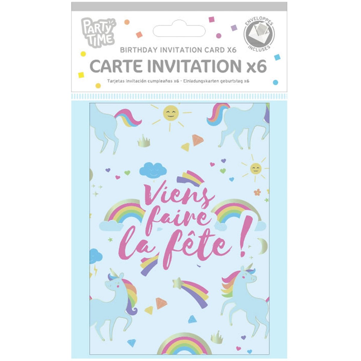 Carte invitation anniversaire Licorne - 1
