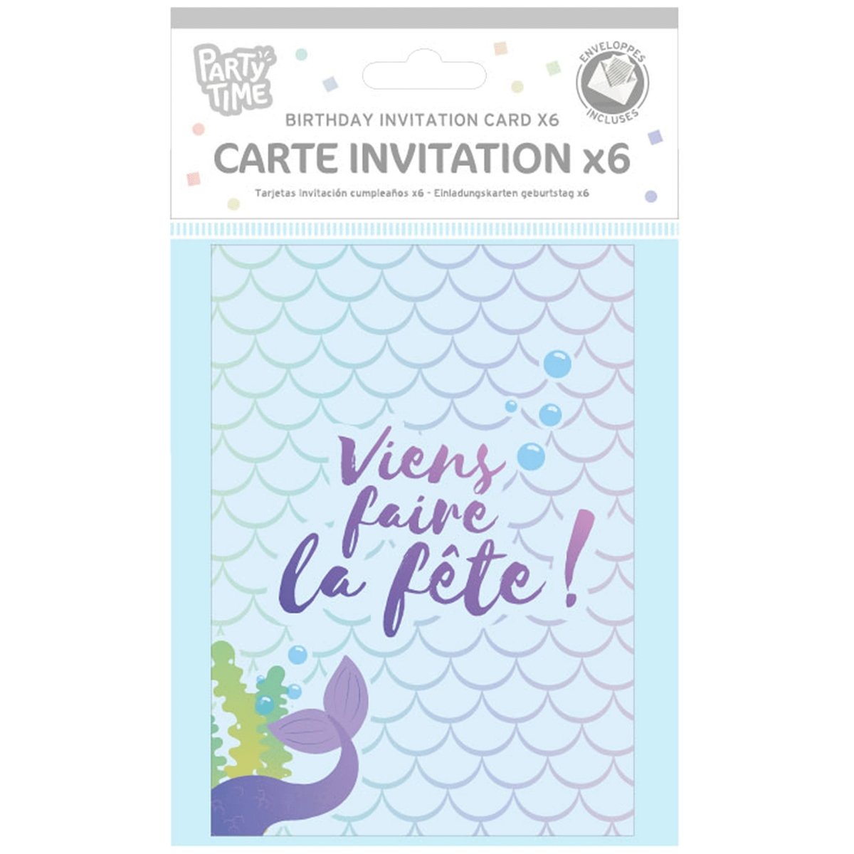 8 Cartes Invitation Anniversaire Sirène Cartesdart