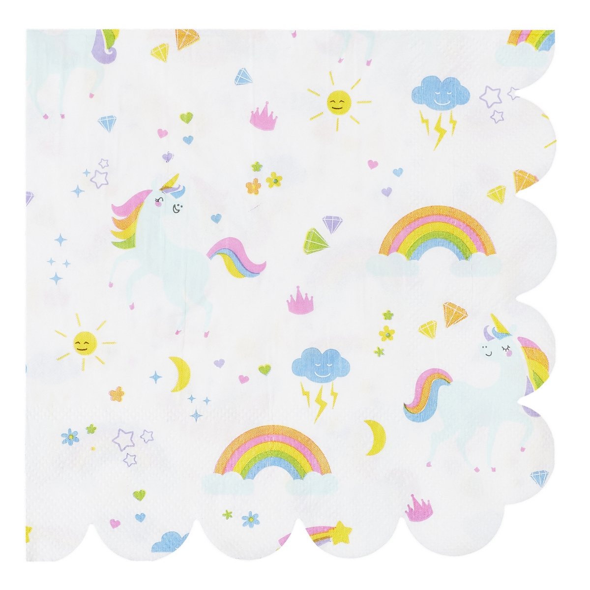1 serviette en papier - anniversaire licorne - 33 x 33 cm - Un
