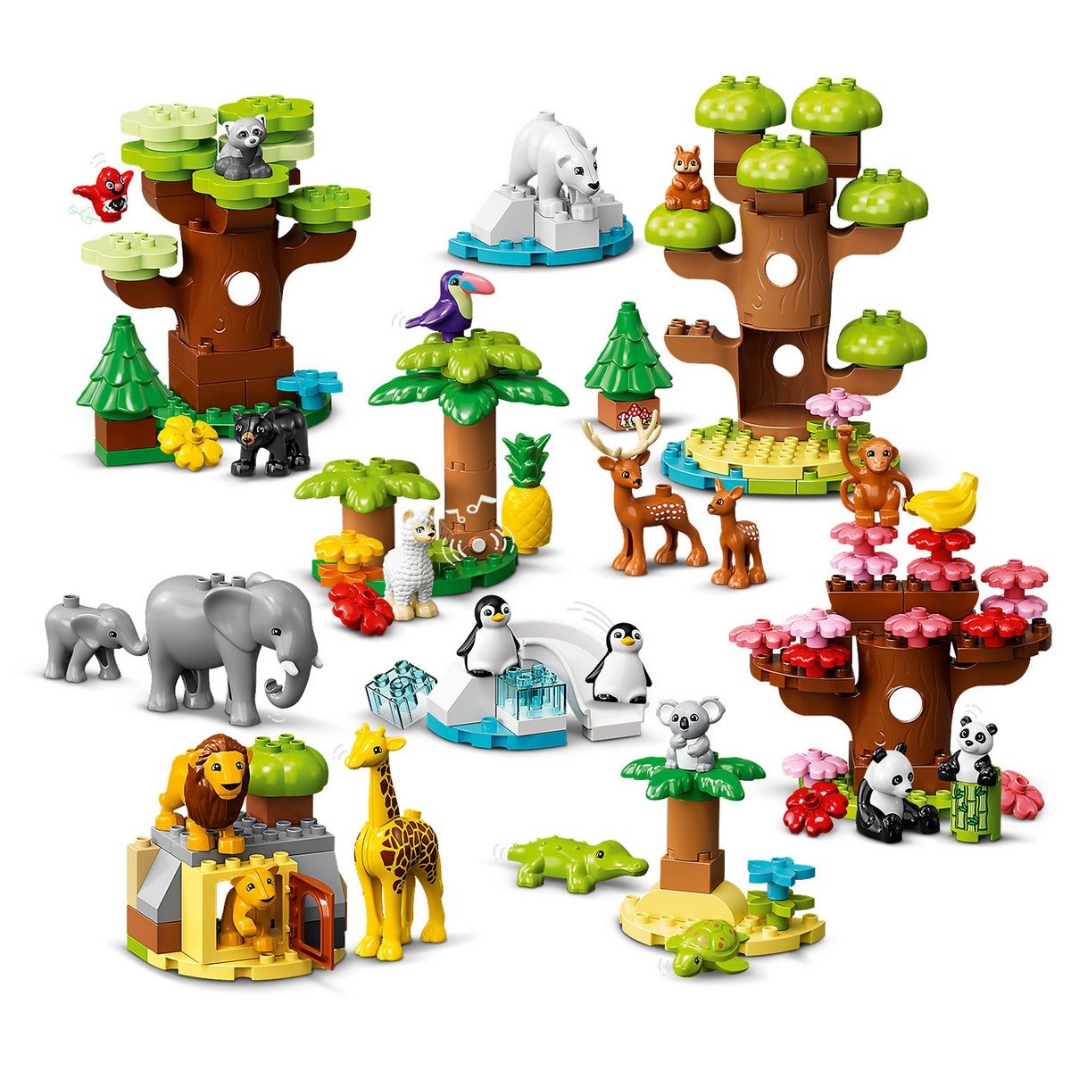 LEGO® 10975 DUPLO Animaux Sauvages du Monde, Jouet Éducatif dès 2 Ans, 22  Figurines de