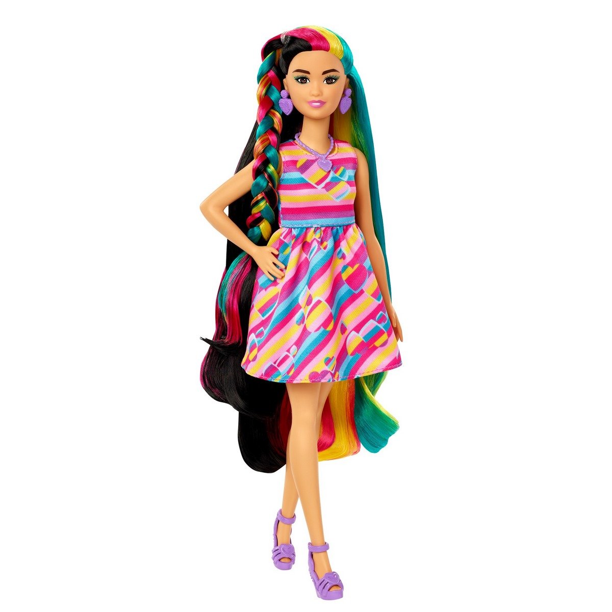 Mattel - Poupée Barbie : Grande princesse brune à coiffer