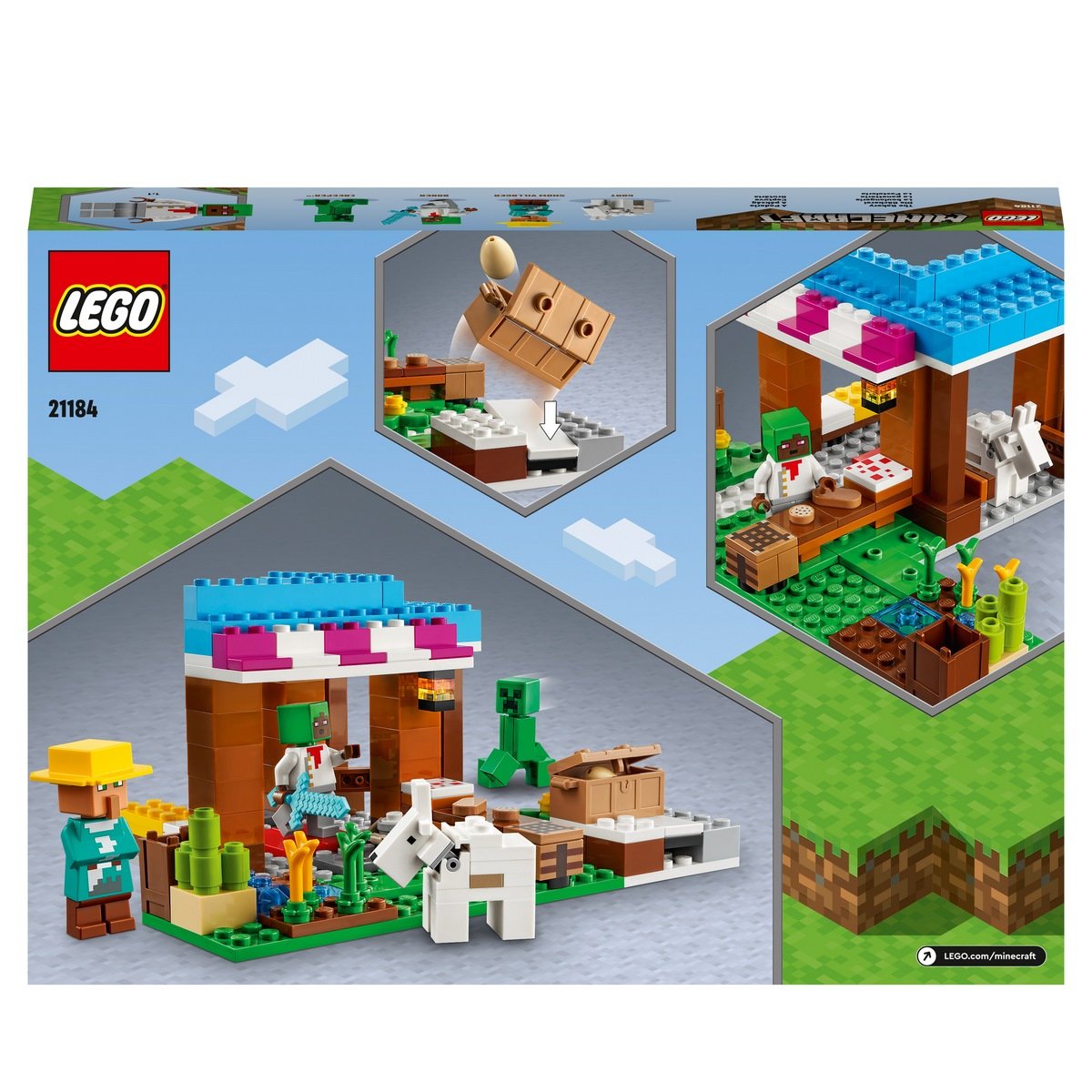 LEGO Minecraft 21184 La Boulangerie, Jouet pour Enfants 8 Ans et Plus Avec  Figurines pas cher 