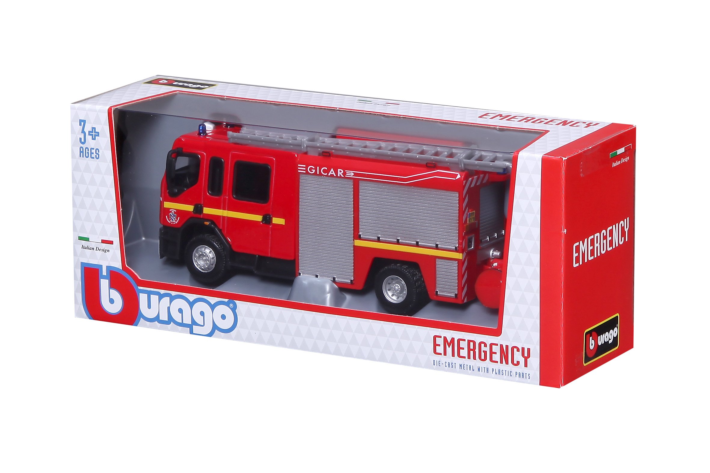 Burago - Camion de Pompier Echelle 1/55 - Modèle Aléatoire