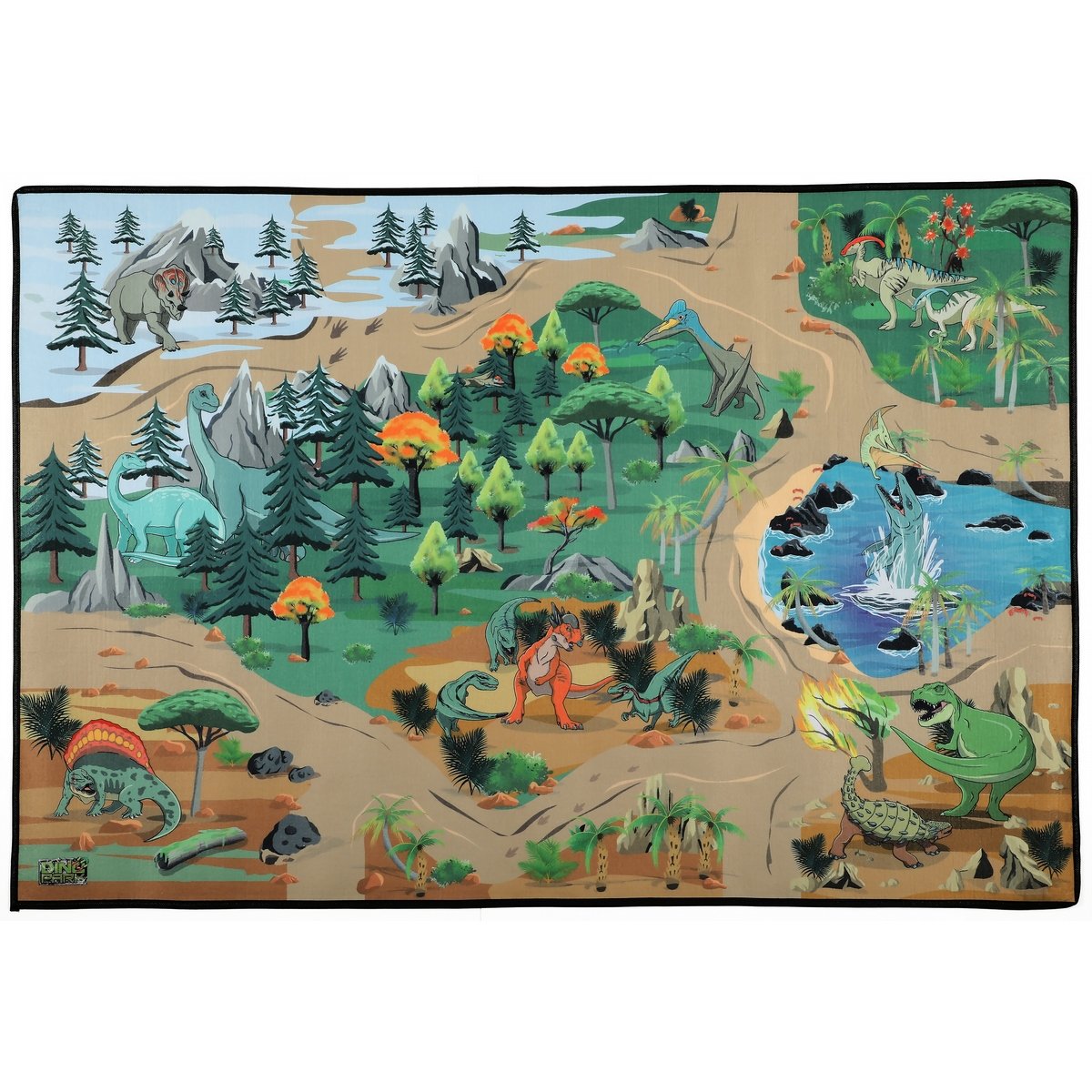 Tapis de jeu dinosaures 120 x 80 cm - La Grande Récré