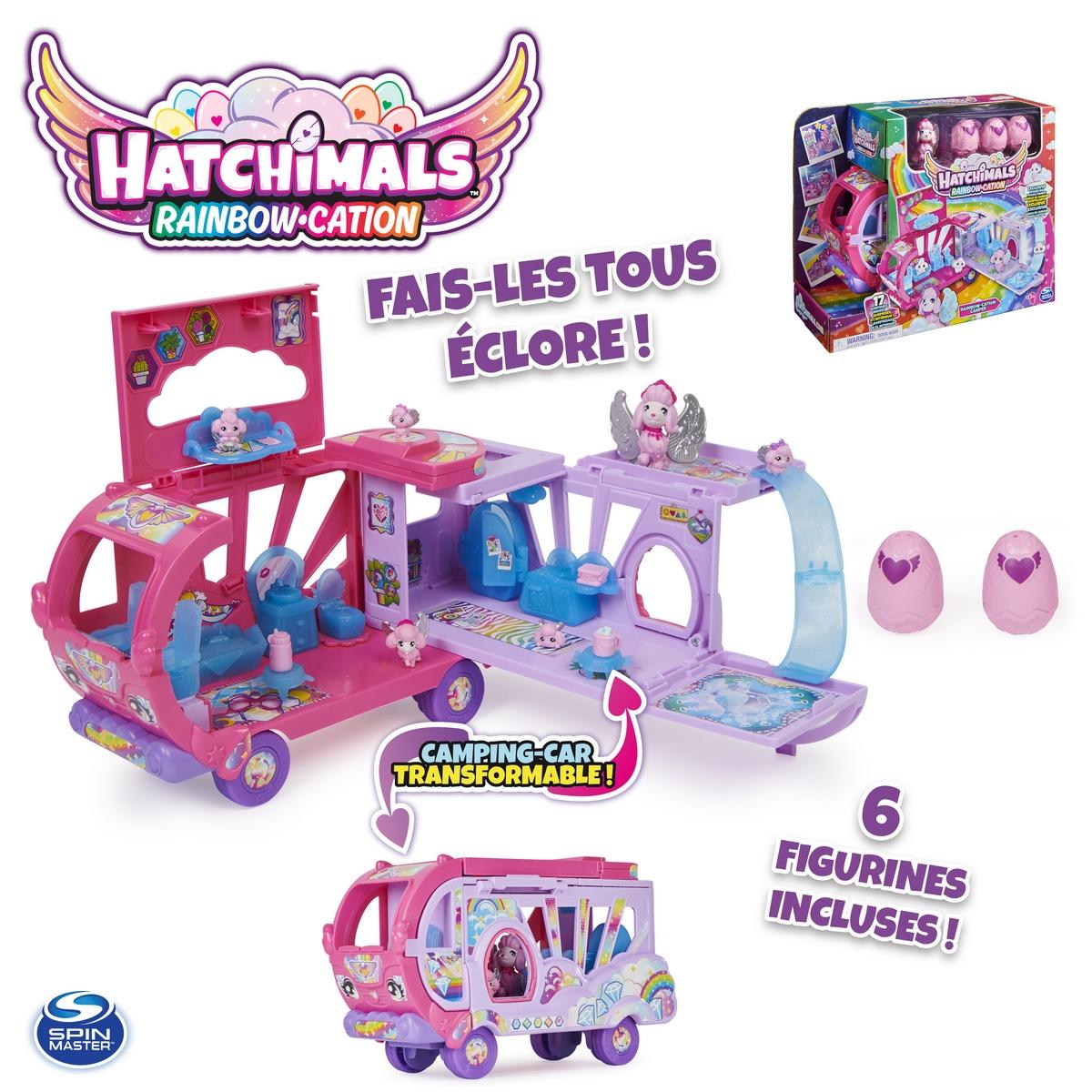 Playset Hatchimals Camping Car arcenciel Famille Surprise La Grande