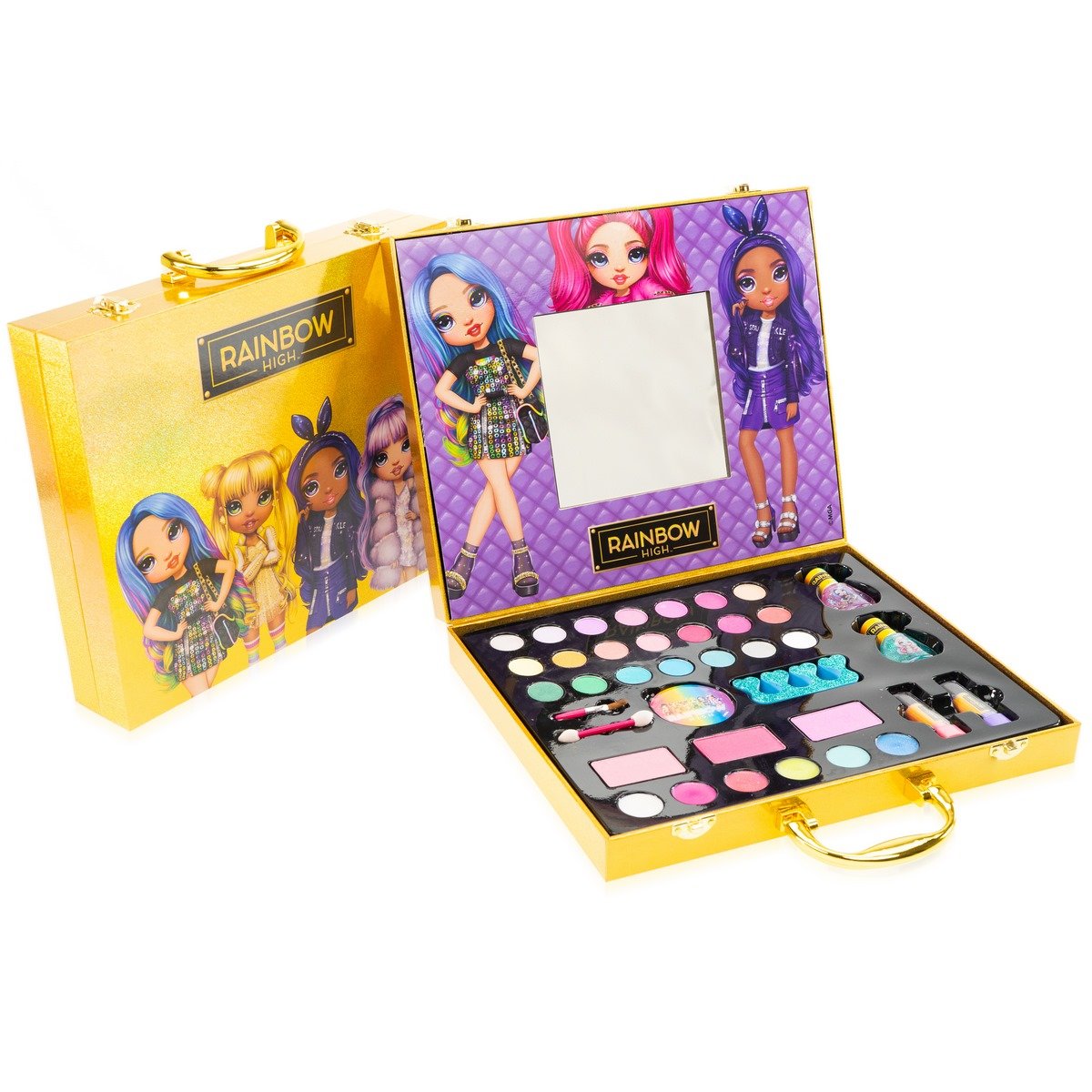 howa sac à langer pour poupée Rainbow avec 7 accessoires mauve, effet  brillant 29502