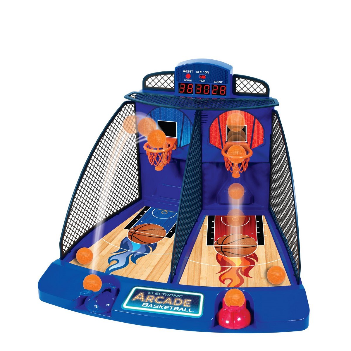 ZXQZ Jeu Basket-Ball D'arcade Sport À Deux Coups, 8 Options Jeu et 4  Balles, Panier Basket D'intérieur avec Cadre Durable, Tableau Bord  Électronique