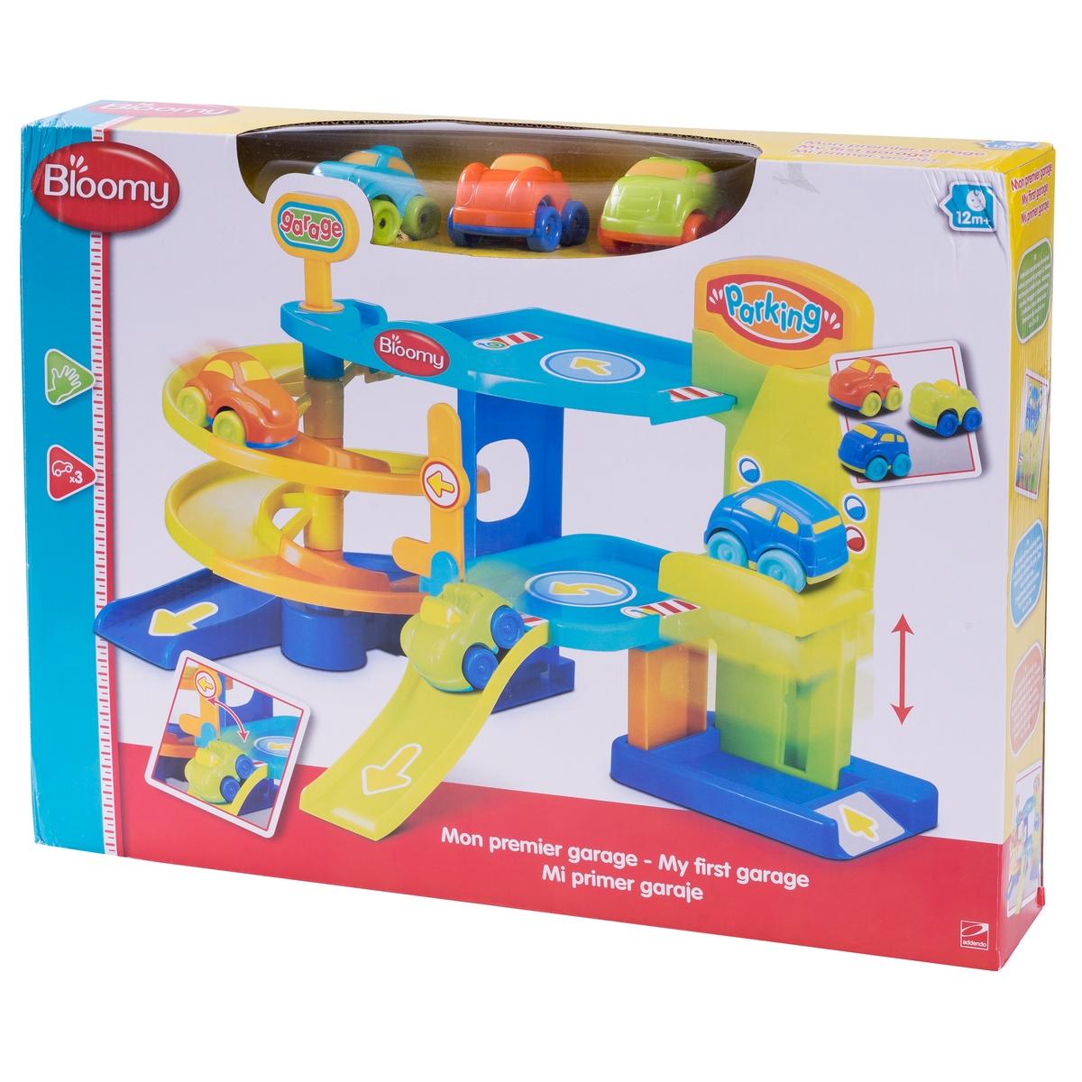 Garage De Voiture Jouet Pour Tout-petits - Piste Avec Rampe, 2 Voitures, Levage Manuel, Panneaux De Signalisation